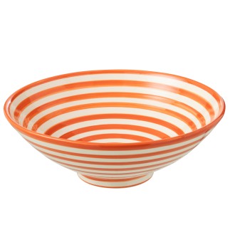 Grand saladier en céramique orange 40x40x15 cm
